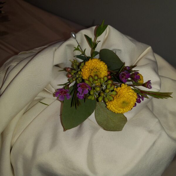 Yellow Button Boutonniere