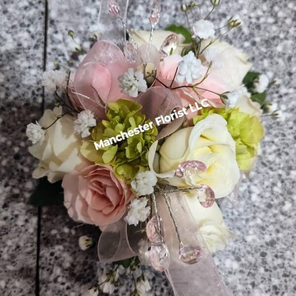 Pink & White Wrist Corsage
