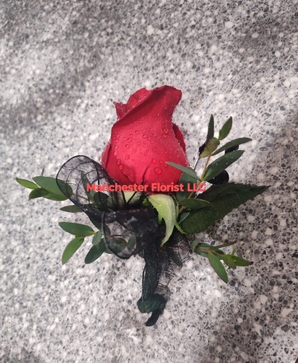 Red Rose Boutonniere 2