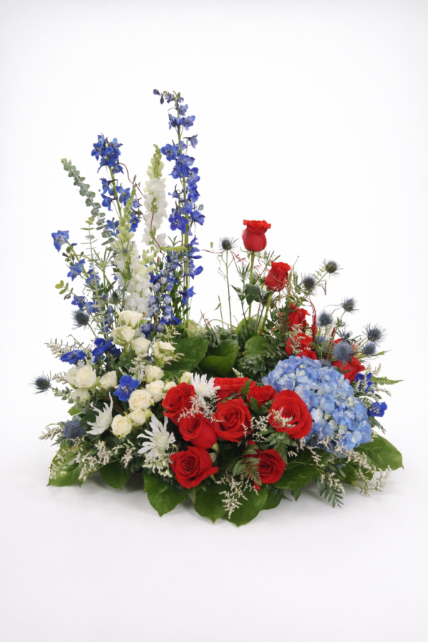 Red, White and Blue Photo Tribute or Urn Piece