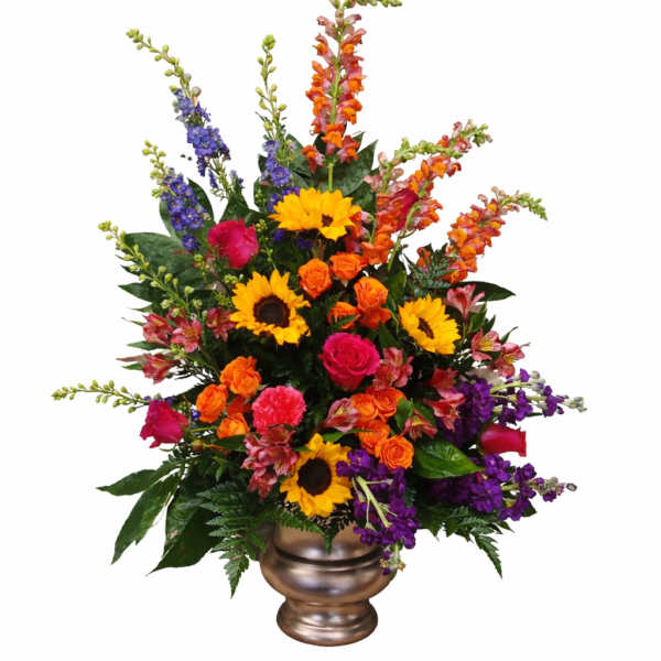 Colorful Sunflower Urn