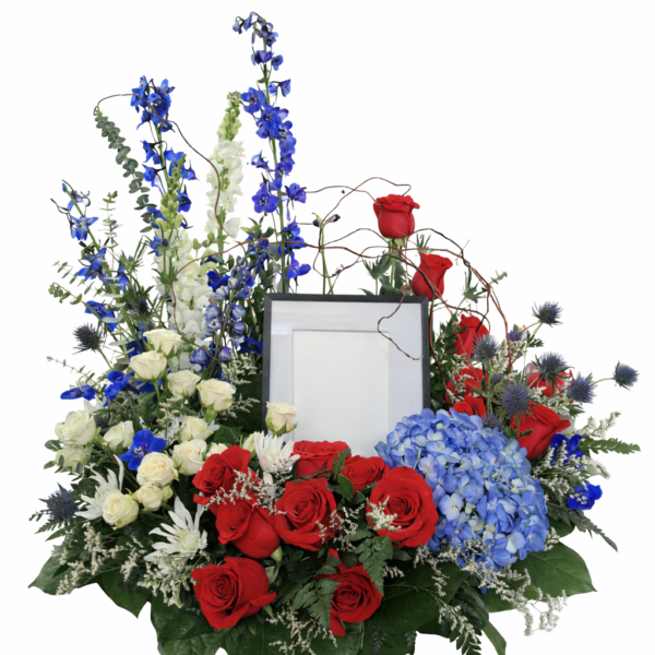 Red, White and Blue Photo Tribute or Urn Piece