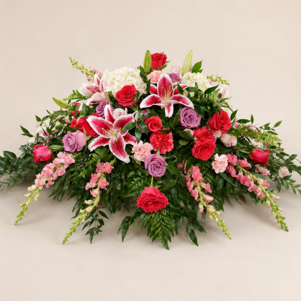 Stargazer and Pink Casket Spray