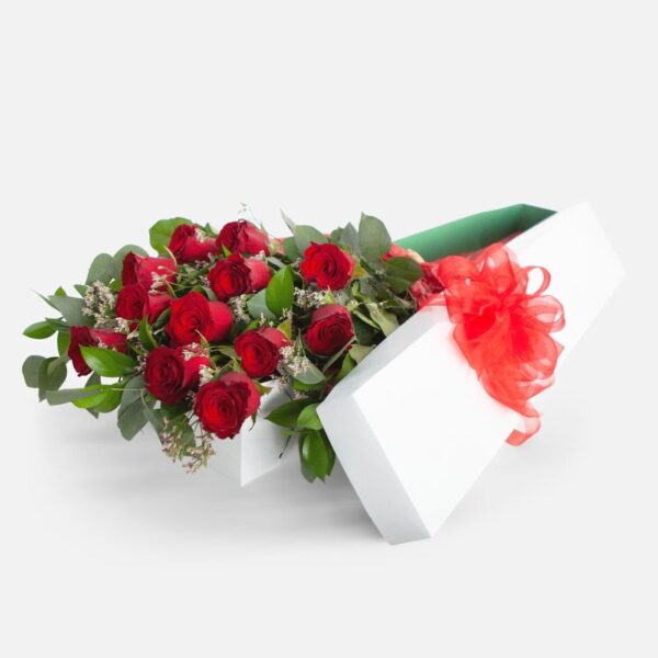 1 Dozen Boxed Red Roses